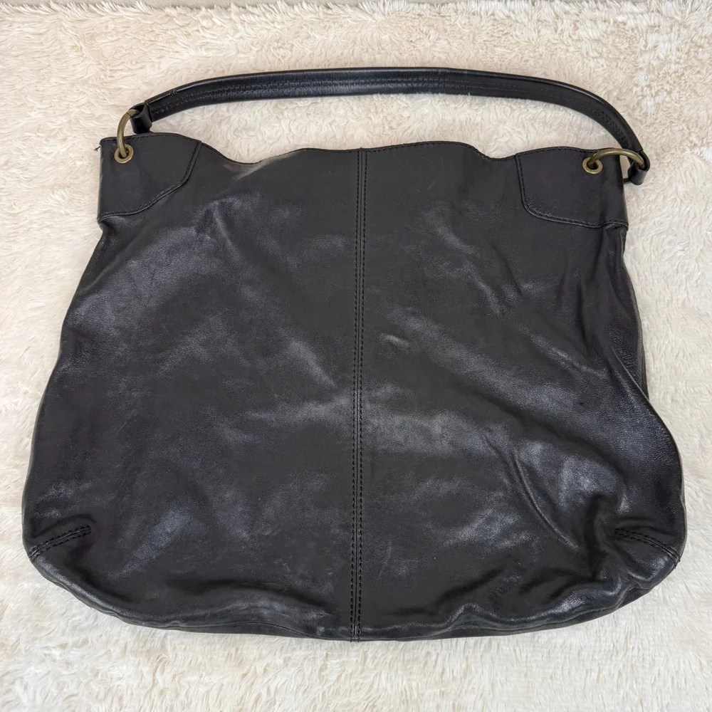 Banana Republic black lambskin hobo bag
